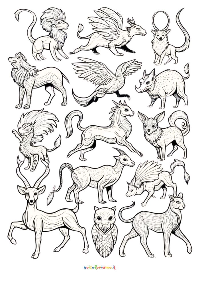 Animali fantastici da colorare