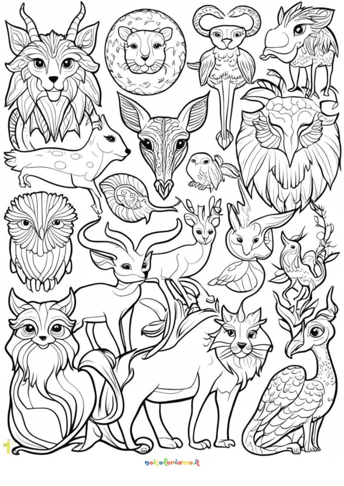 Bellissimi animali fantastici da colorare