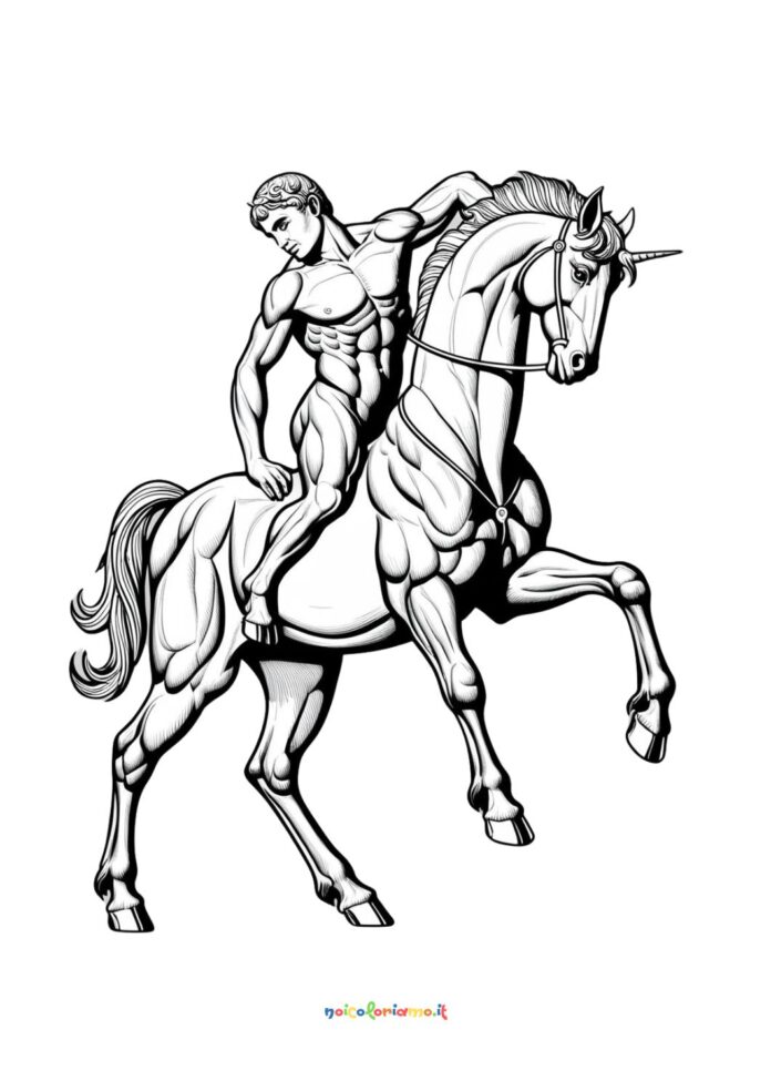 Cavallo mitologico da colorare