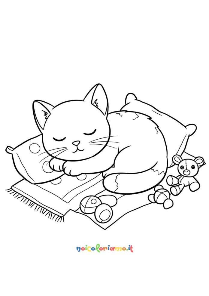 Tenero gattino da colorare