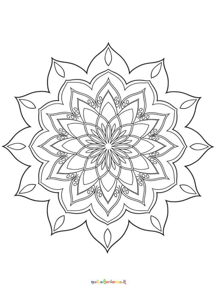 Mandala a fiore da colorare