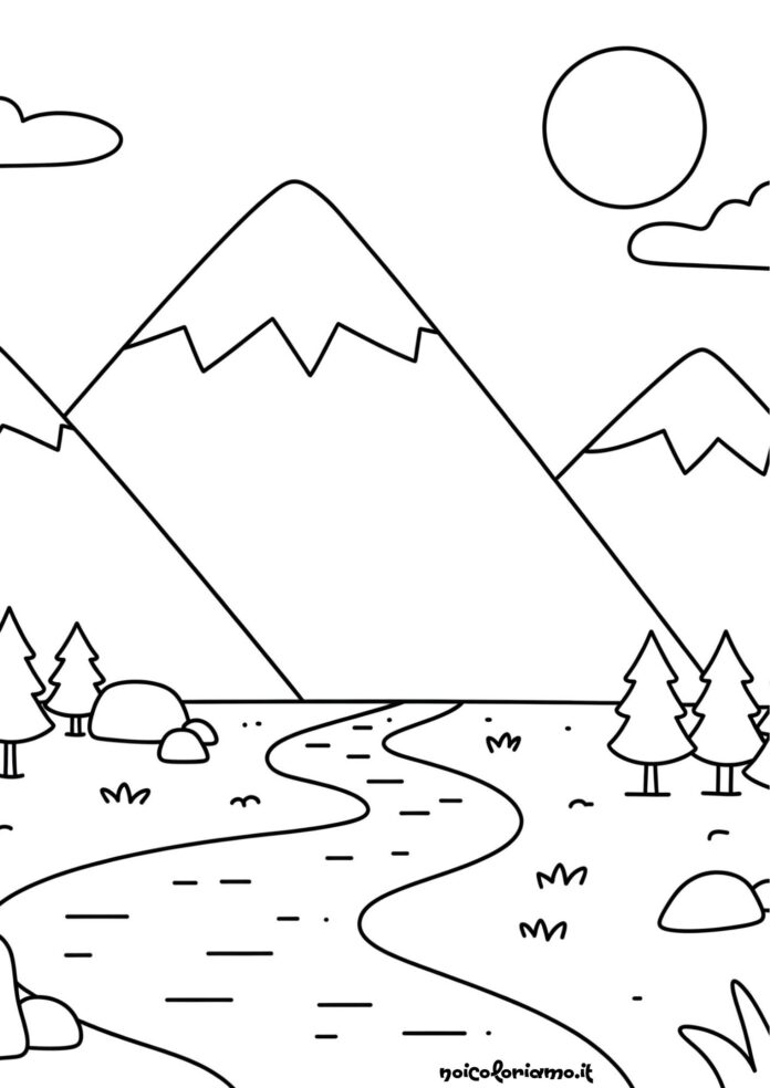 Montagna per bambini da Colorare
