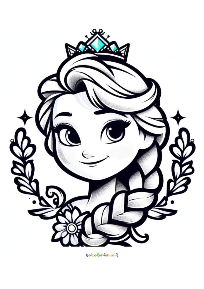 Principessa Elsa da colorare