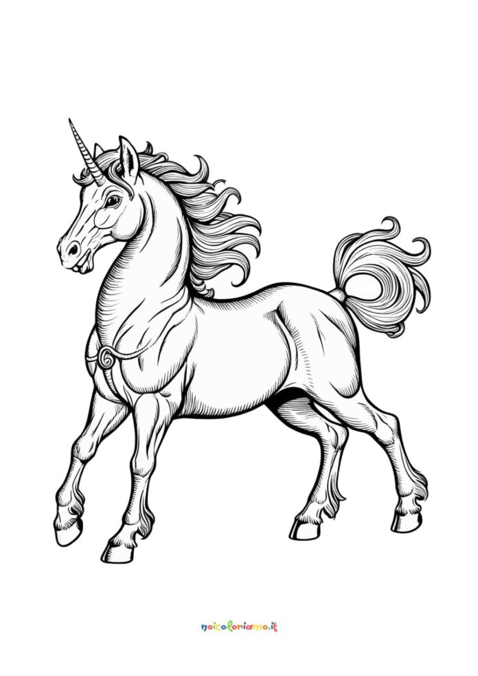 Puledro di unicorno da colorare
