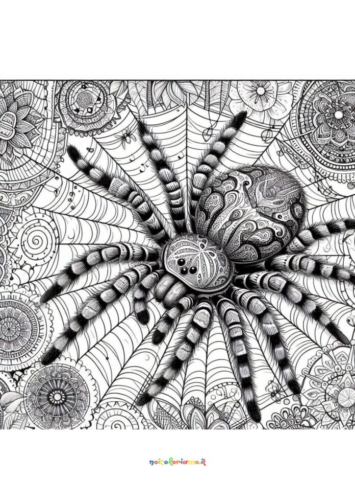 Tarantola mandala da colorare