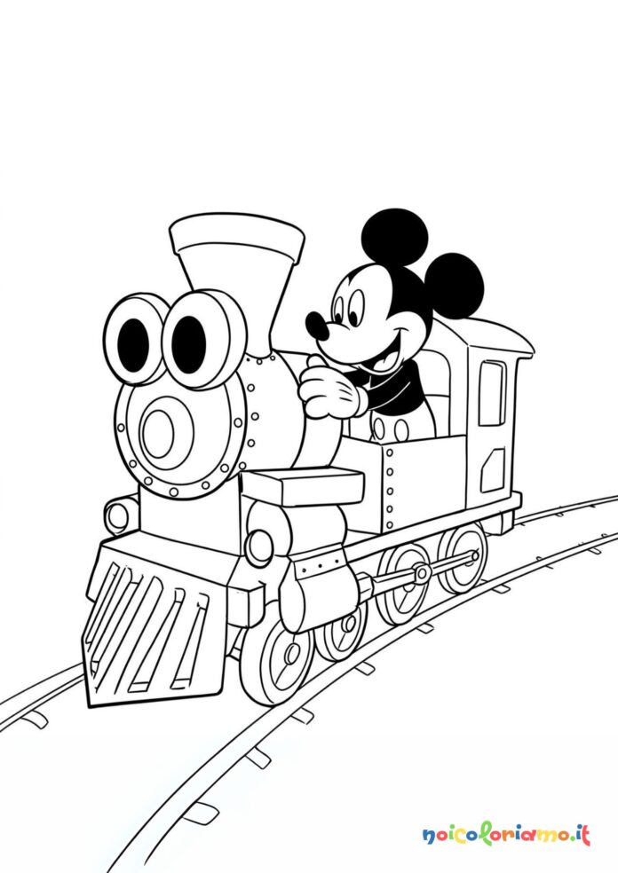 Topolino guida trenino
