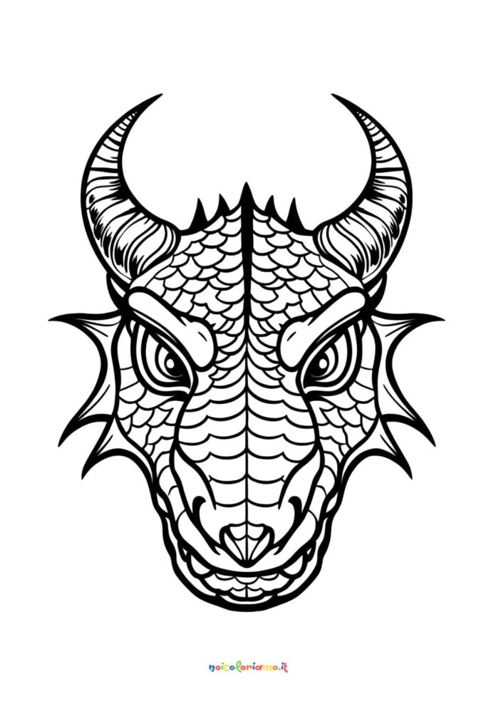 Viso di drago da colorare