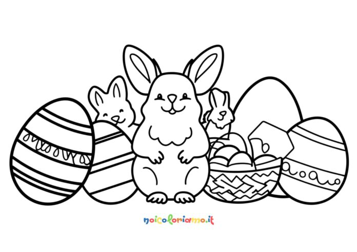 Coniglietti di pasqua da colorare