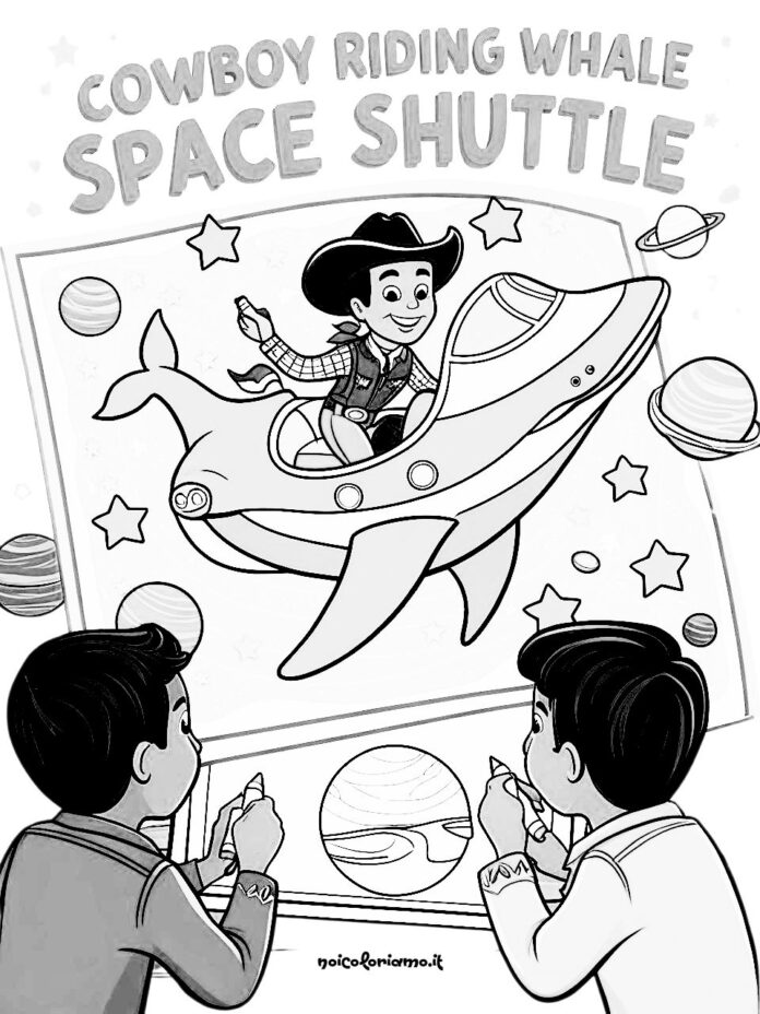 Locandina Cowboy space shuttle colorare