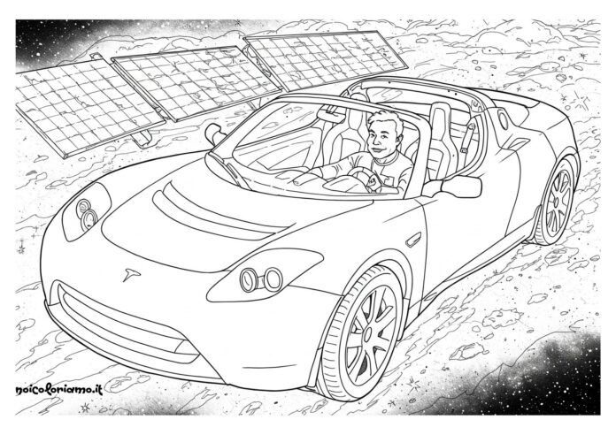 Elon Musk guida una Tesla 🚗⚡