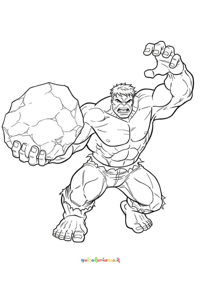 Hulk lancia un masso