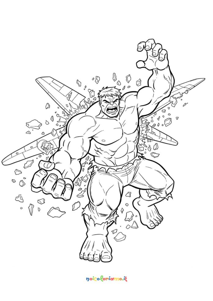 Hulk frantuma un aereo nemico