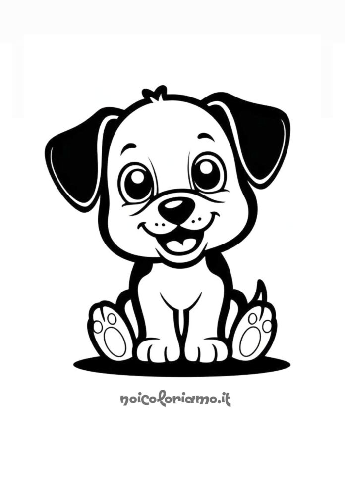 simpatico cagnolino da colorare