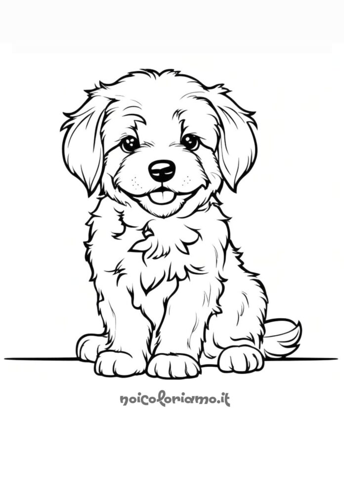 simpatico cagnolino peloso da colorare