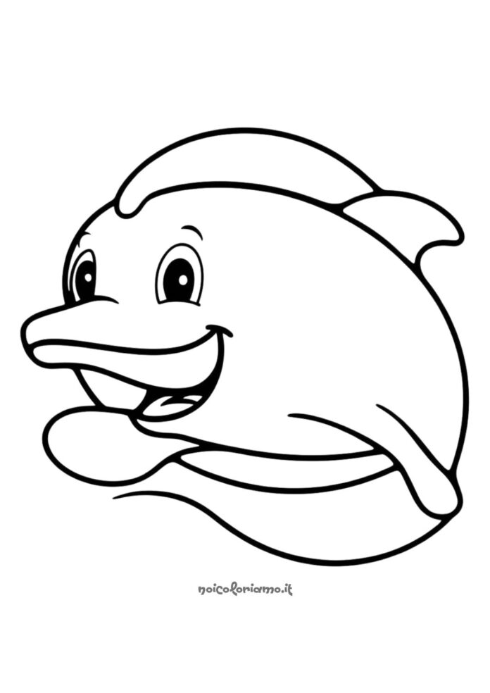 Delfino facile da colorare per bambini