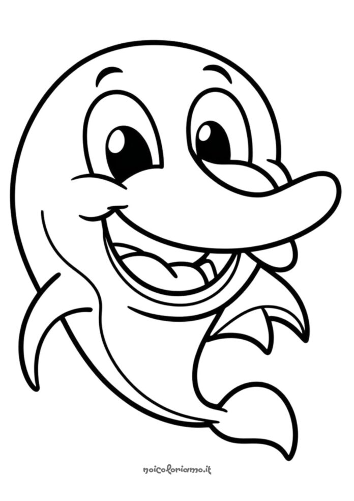 Delfino simpatico da colorare per bambini