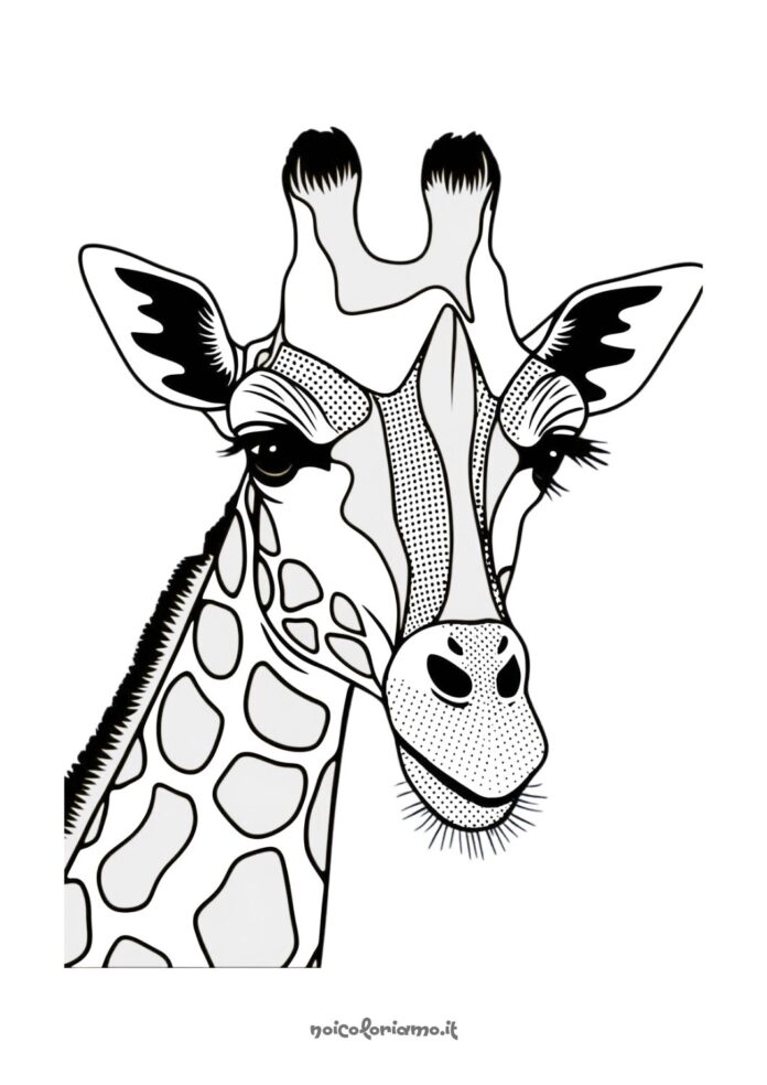 Giraffa facile da colorare