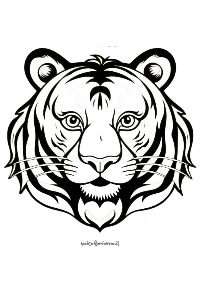 Mamma Tigre facile da colorare